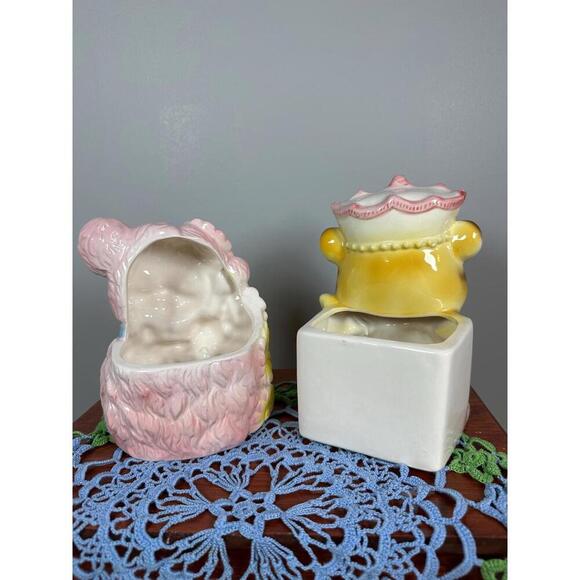 2 Vintage Nancy Pew Giftware Co. Anthropomorphic Ceramic Planters - Picture 4 of 10